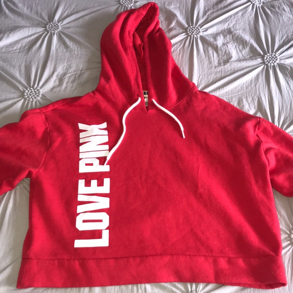 Victoria Secret Cropped pink hoodie !